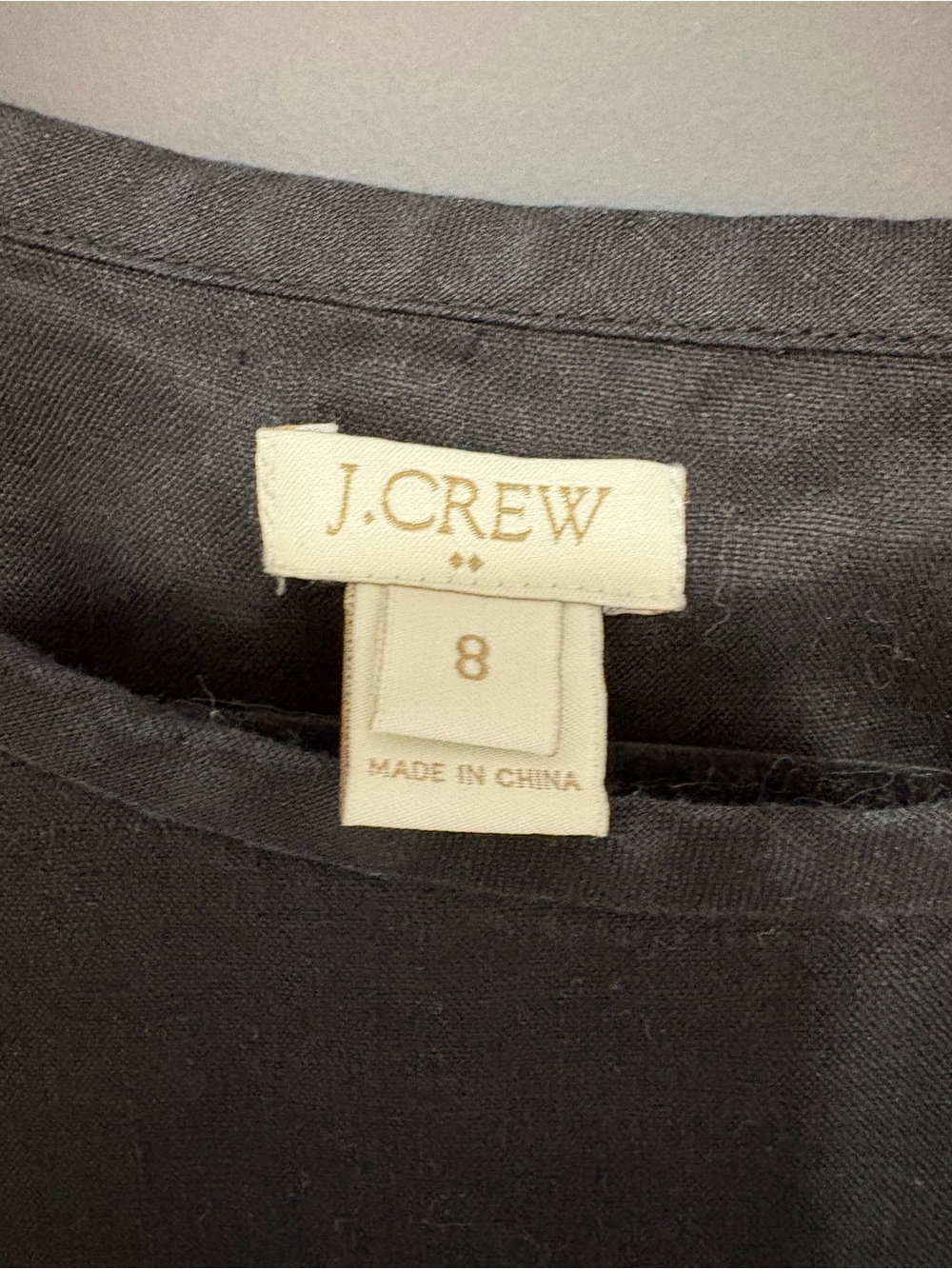 J. Crew Black Linen Eyelet-Trim Short Sleeve Top - Picture 2 of 6